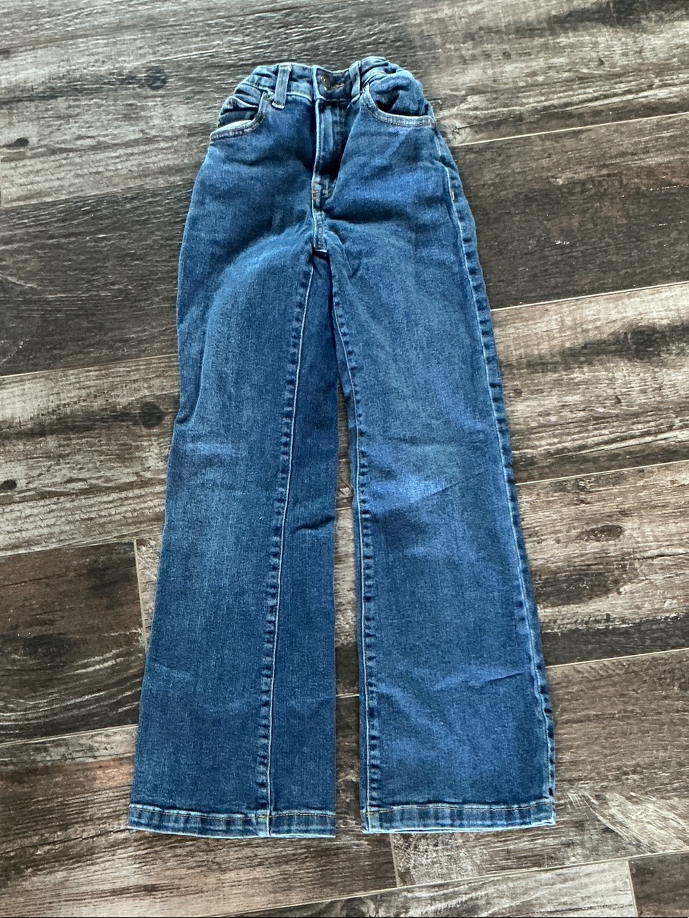 Kids Wide-Leg Jeans — Blue Adjustable Waist